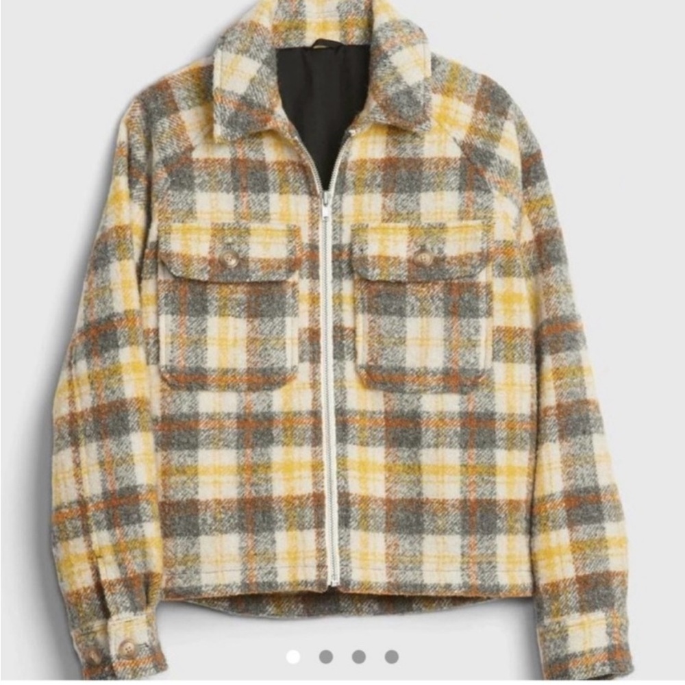 Gap Cropped Plaid Zip Front Jacket - image 2